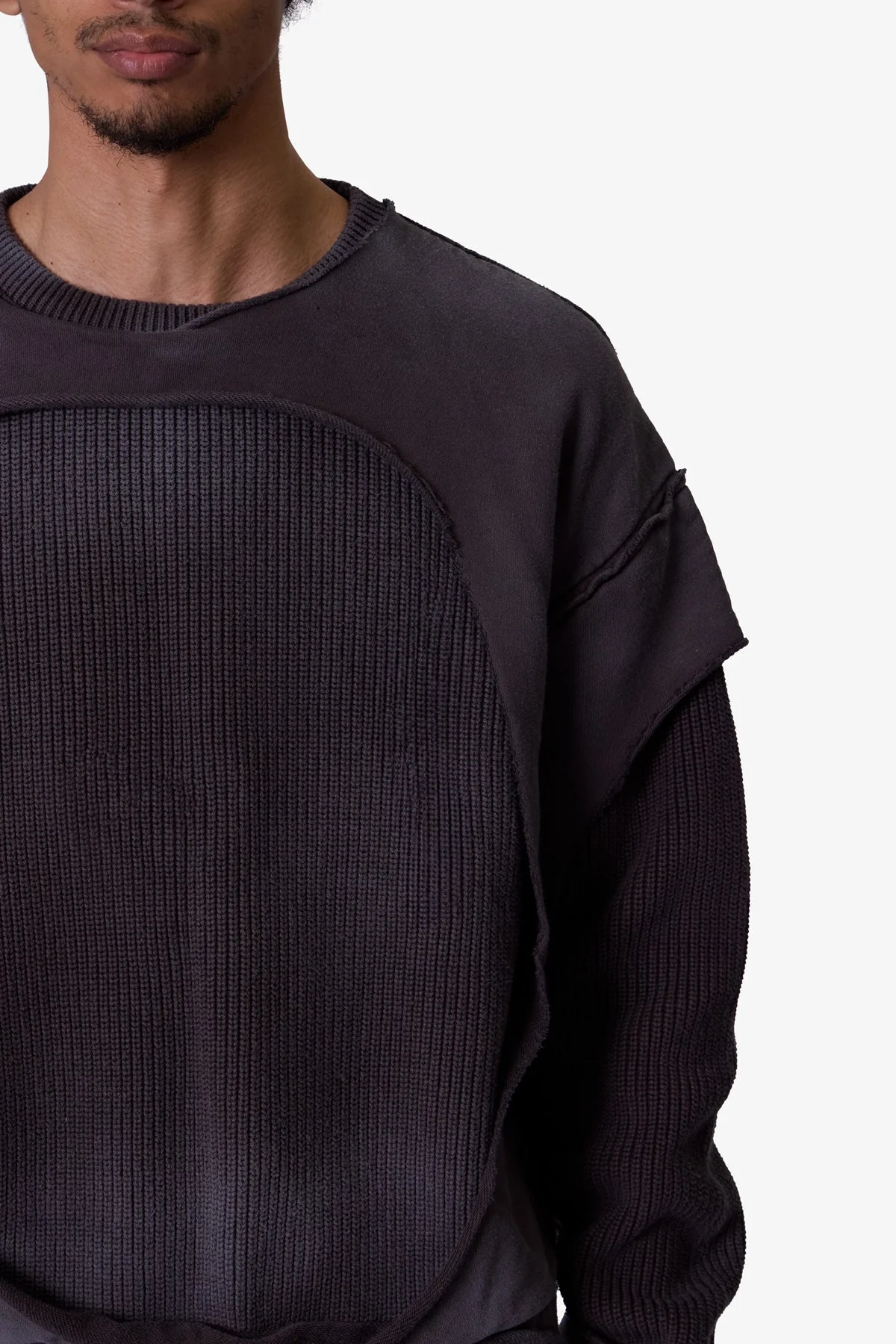 Dug Up Distressed Sweater - Charcoal Grey