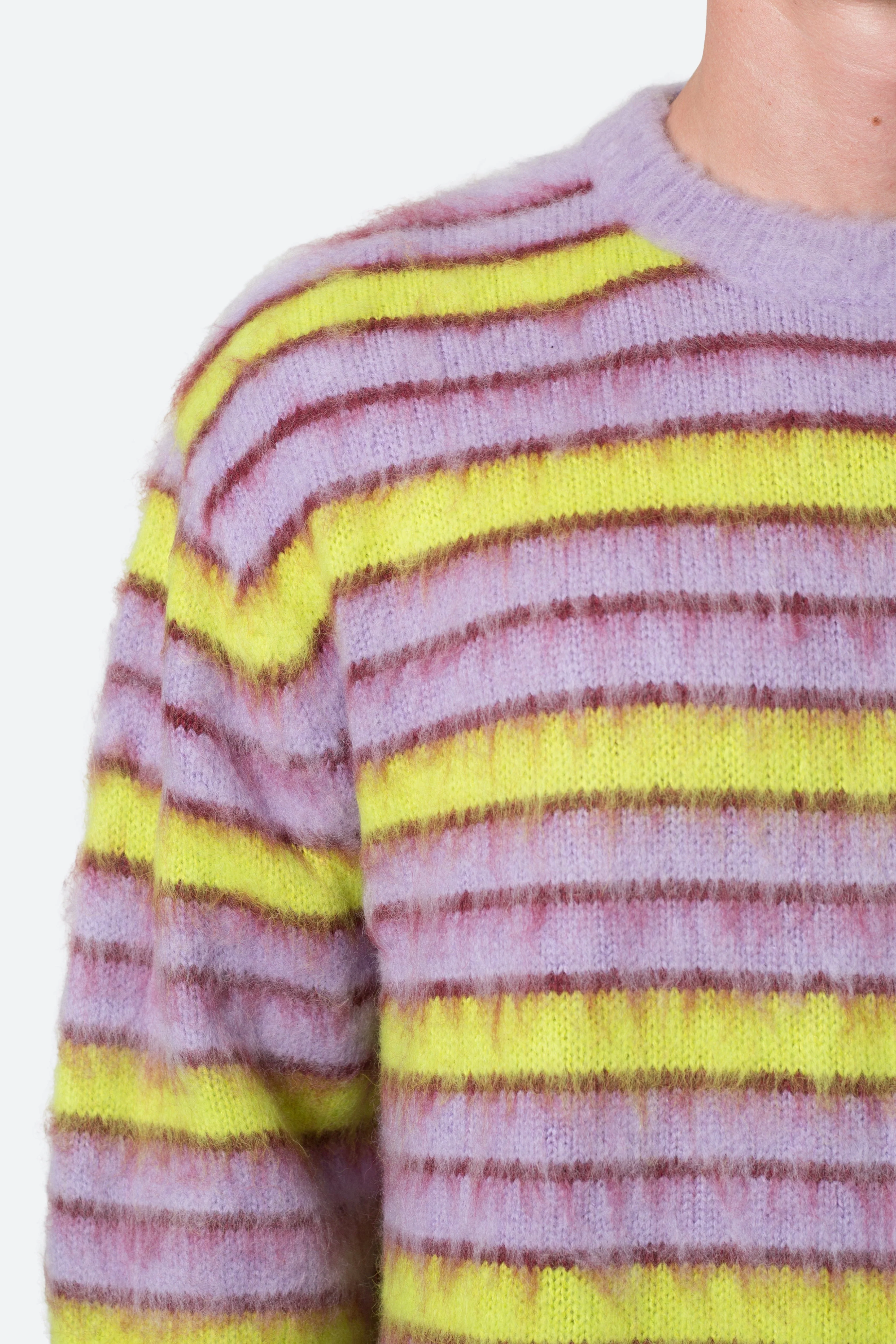 Striped Mohair Sweater - Green/Purple