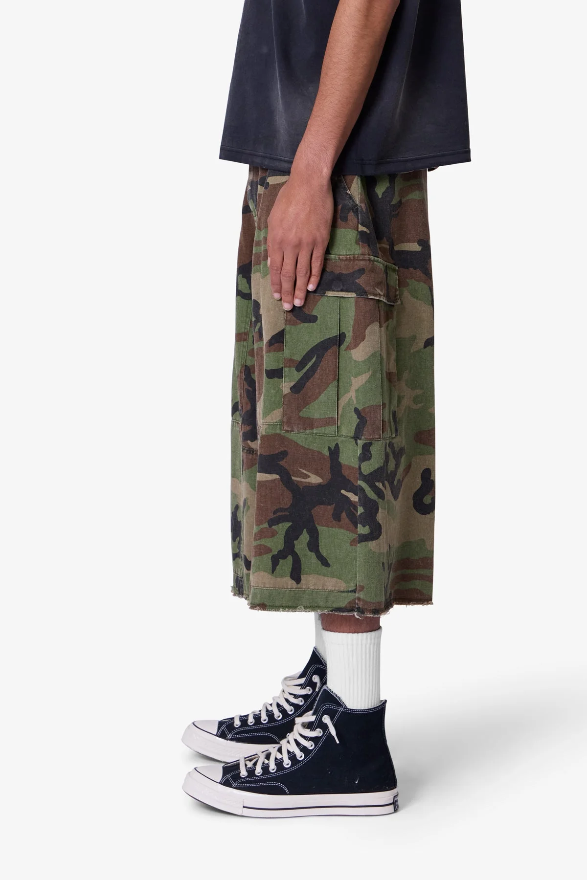 Extra Long Cargo Shorts - Camo