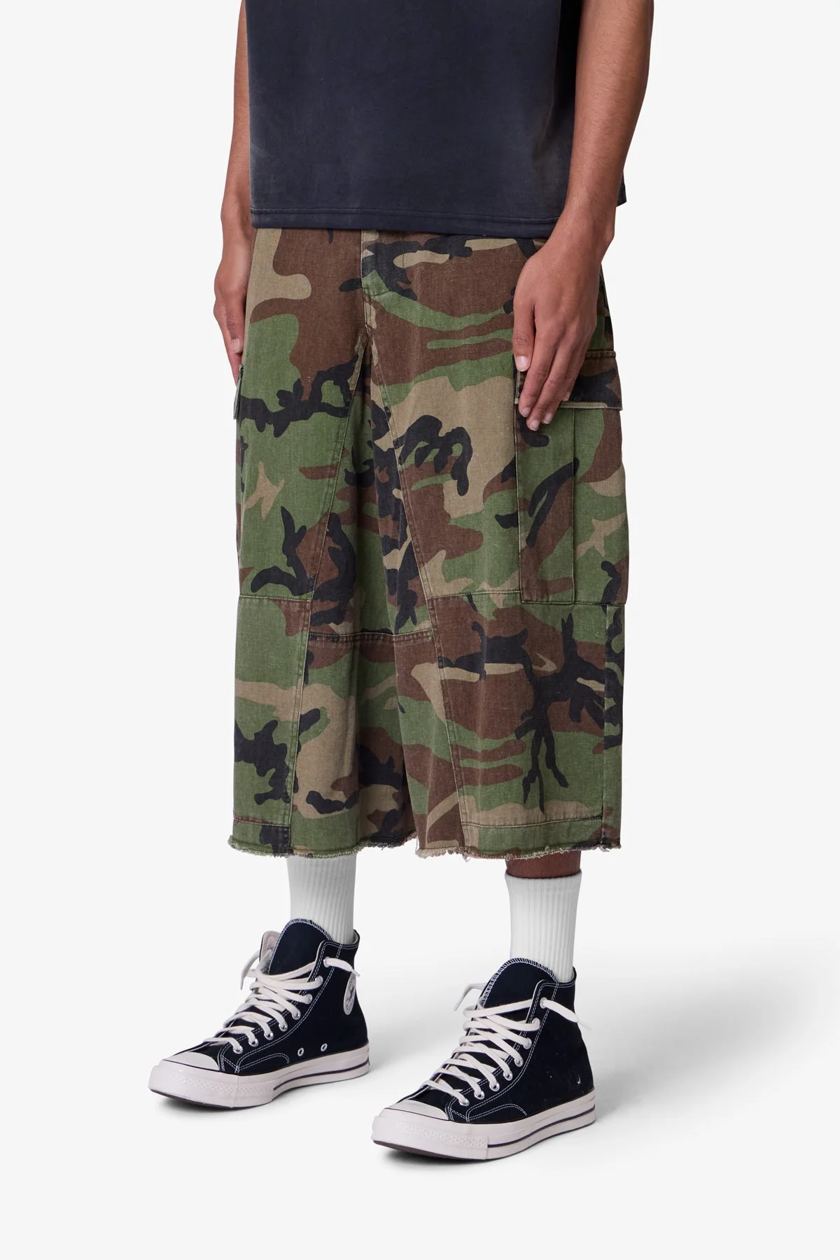 Extra Long Cargo Shorts - Camo