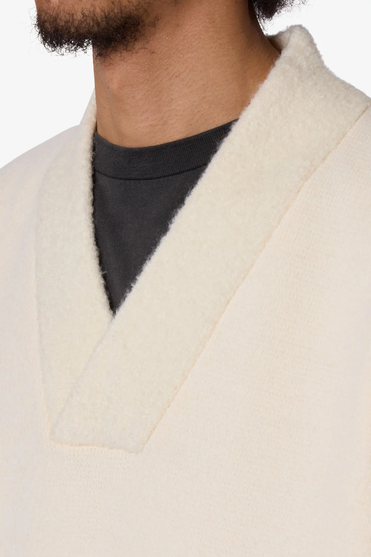 Crew V Neck Sweater - Cream
